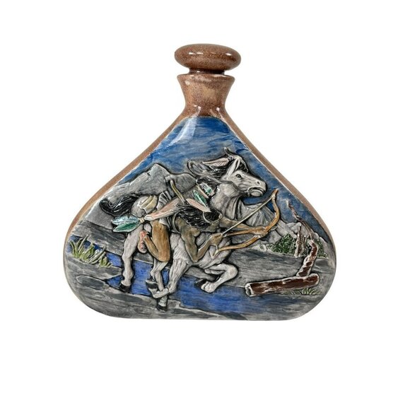 Pair of Vintage GRM 1986-1987 Way of life Native Decanter Pottery Art 10.5" Tall - Picture 3 of 15